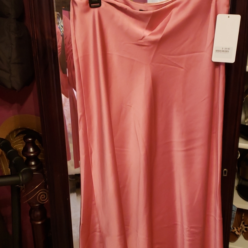 Satin midi skirt